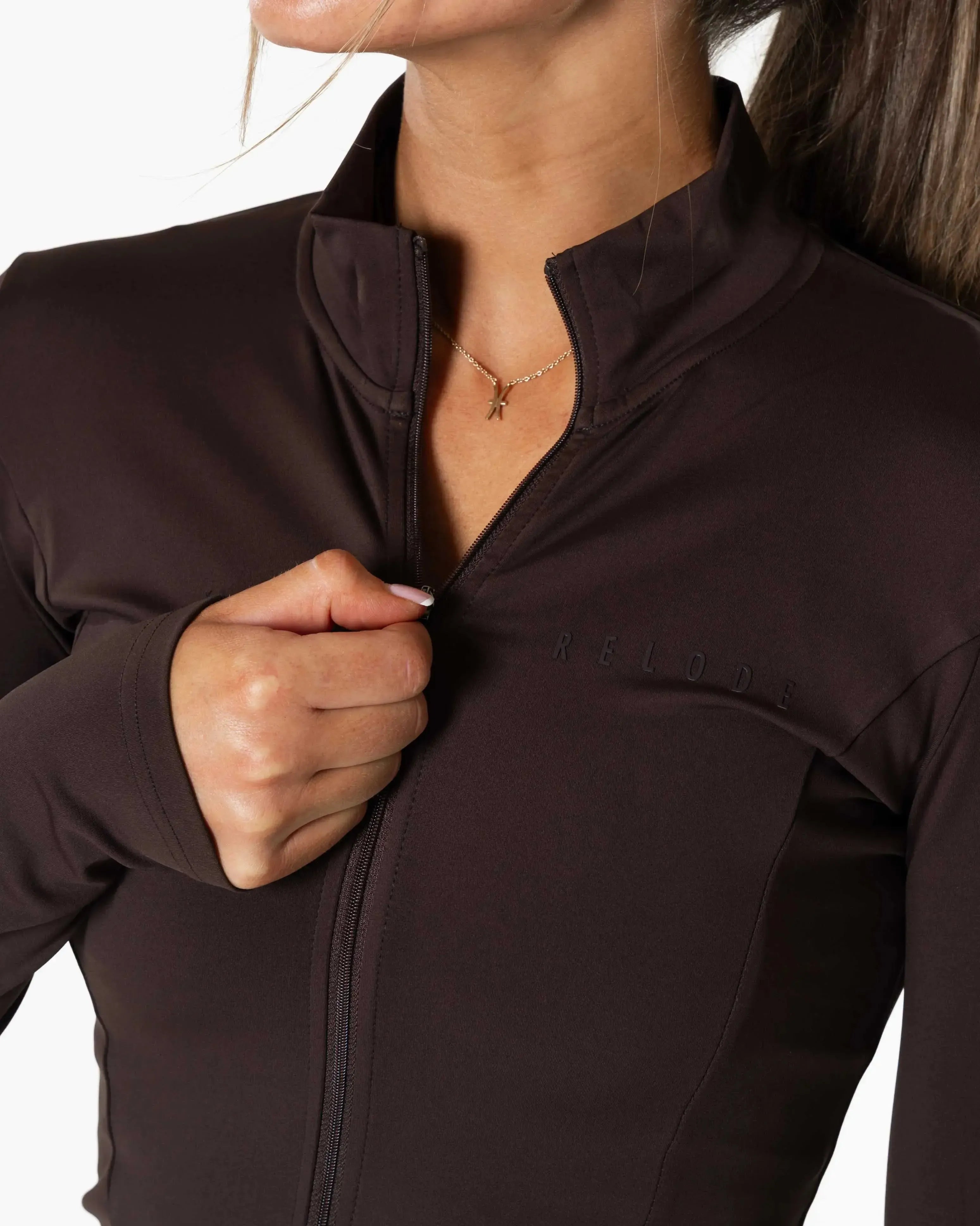 Clean Zip Longsleeve - Brown